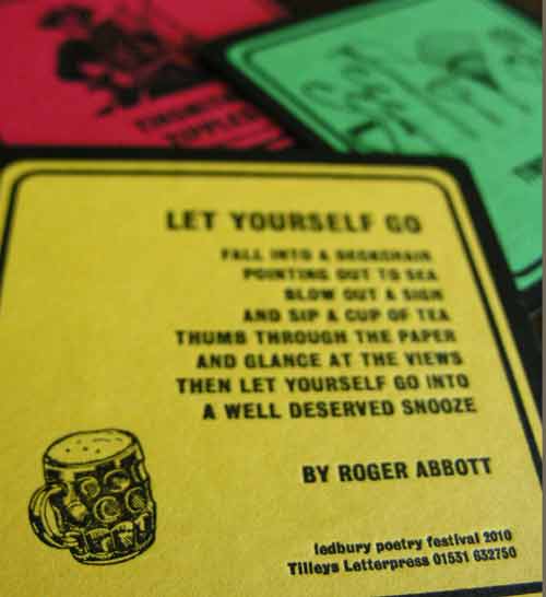 Roger Abbott Letterpress beer mat