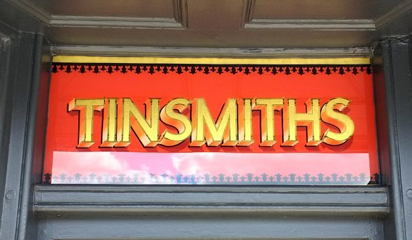 Tinsmiths Glass Sign