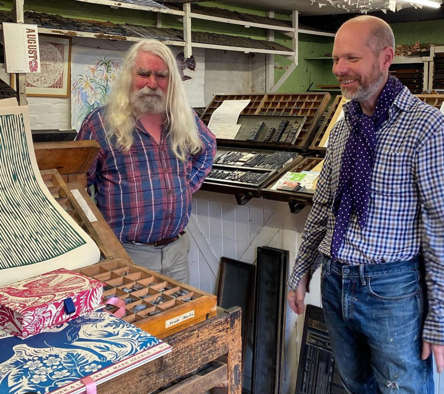 Martin Clark of Tilley Printing and Mark Hearld