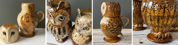 Carole Glover Slipware Owl Jug Tinsmiths 