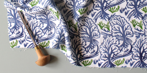 Susie Hetherington Lino cutter Fabric print