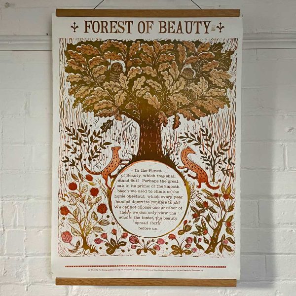 Jen Whiskerd Forest of Beauty Letterpress Poster Tinsmiths